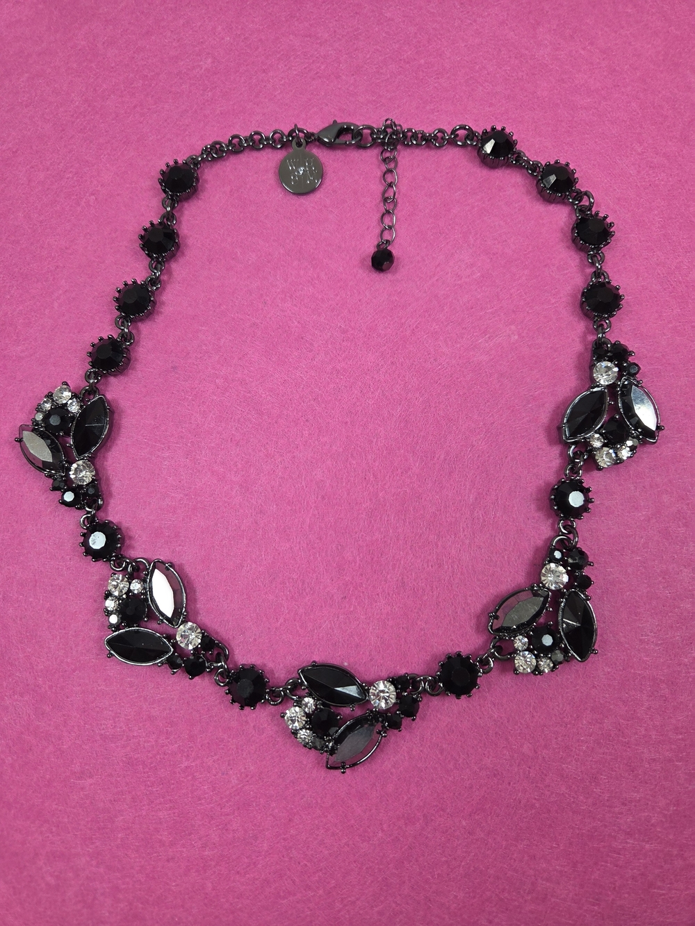 White House Black Market Black Crystal Bib Necklace